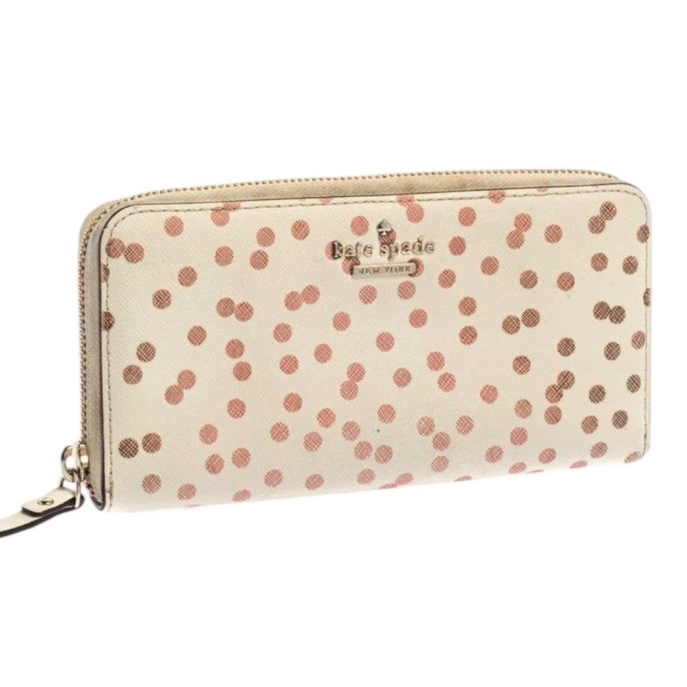 Kate Spade | Polka dot zipper wrap-around continental wallet